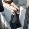 Sex stockings Sexy pure desire long knee socks Retro black skin double spell free passion temptation strap thigh socks