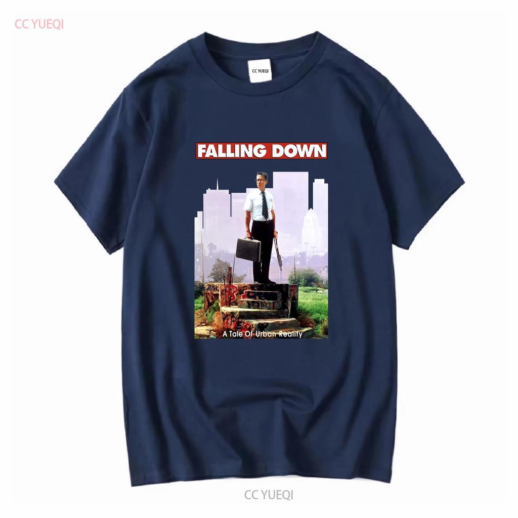Falling Down T shirt black movie poster Michael Douglas all sizes S 5XL vintage Washed Soft Top For Everyday Wear Breathable