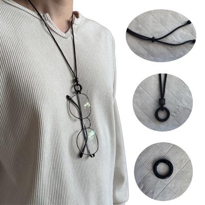 1pc Unisex Adjustable Eyeglass Strap - Durable Metal Ring Cord Holder, Portable Fashion Accessory for Travel/Sports/Outdoor