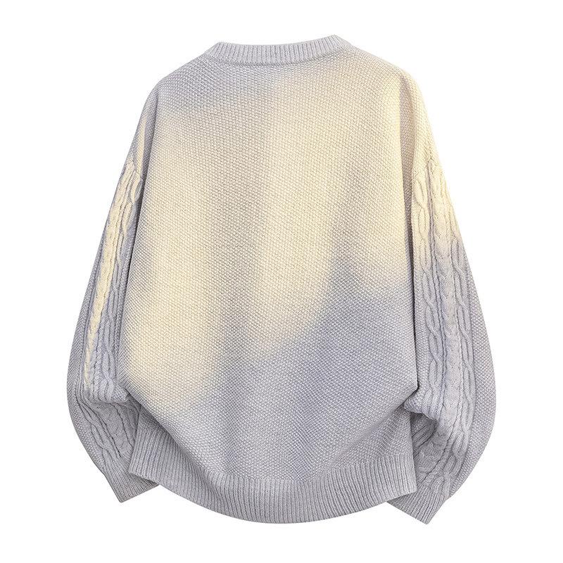 Pullovers Long Sleeves Sweaters Unisex Jumper Paragraph Autumn Winter Tops Couple Wool Sweater Loose Pullover Round Neck Men's Bottoming Knit Sweater
