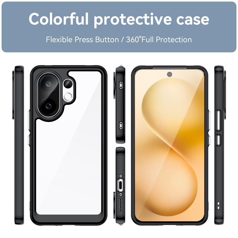 For ViVo V60 Case ViVo V60 T4 Pro Cover TPU Border Acrylic Backplane Durable Bumper Protective Phone Cases On ViVo T4 Pro Funda