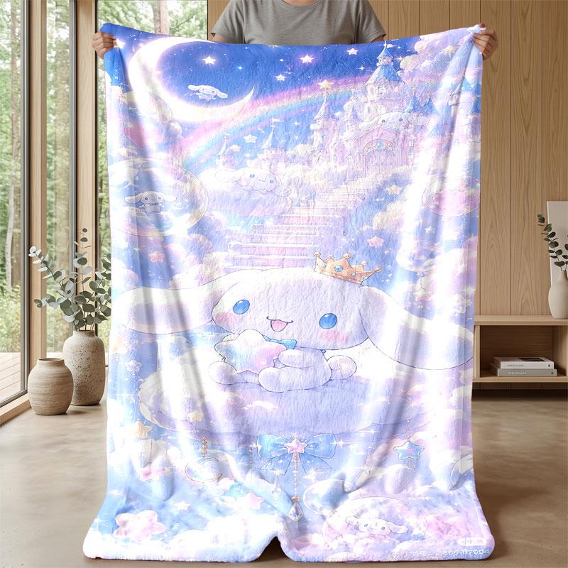 Soft Flannel Blanket Lightweight Cozy Bedroom Living Room CoverCinnamoroll