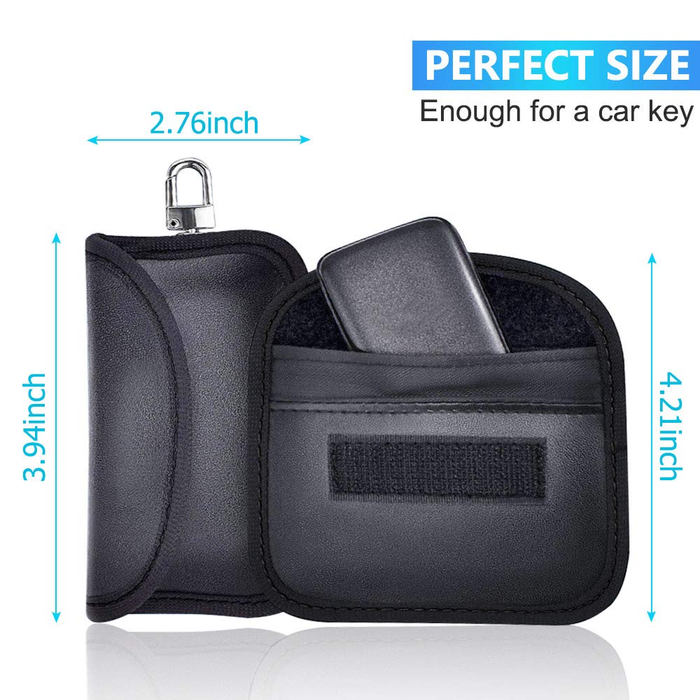 Car Key Signal Blocker Case [ 2 PACK ] Mini Faraday Bag for Keyless Entry Fob Guard Blocking Pouch