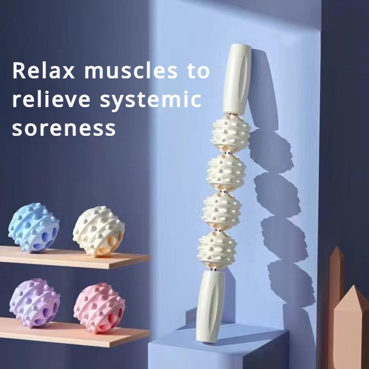 1pc Yoga massage stick, wolf tooth stick, leg slimming roller, leg muscle relaxer, Langya roller, leg beauty fitness tool
