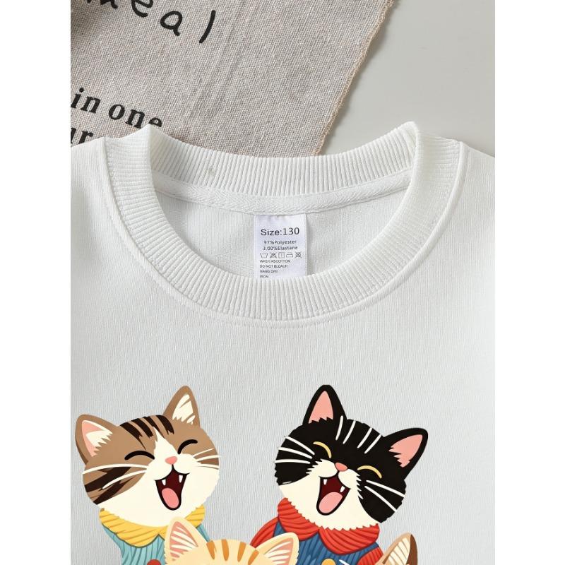 Tailles européennes Filles Halloween Manches Longues Col Rond Impression Amusante Haut Décontracté, Vêtements d'Automne pour Enfants, pour les Fêtes d'Halloween.