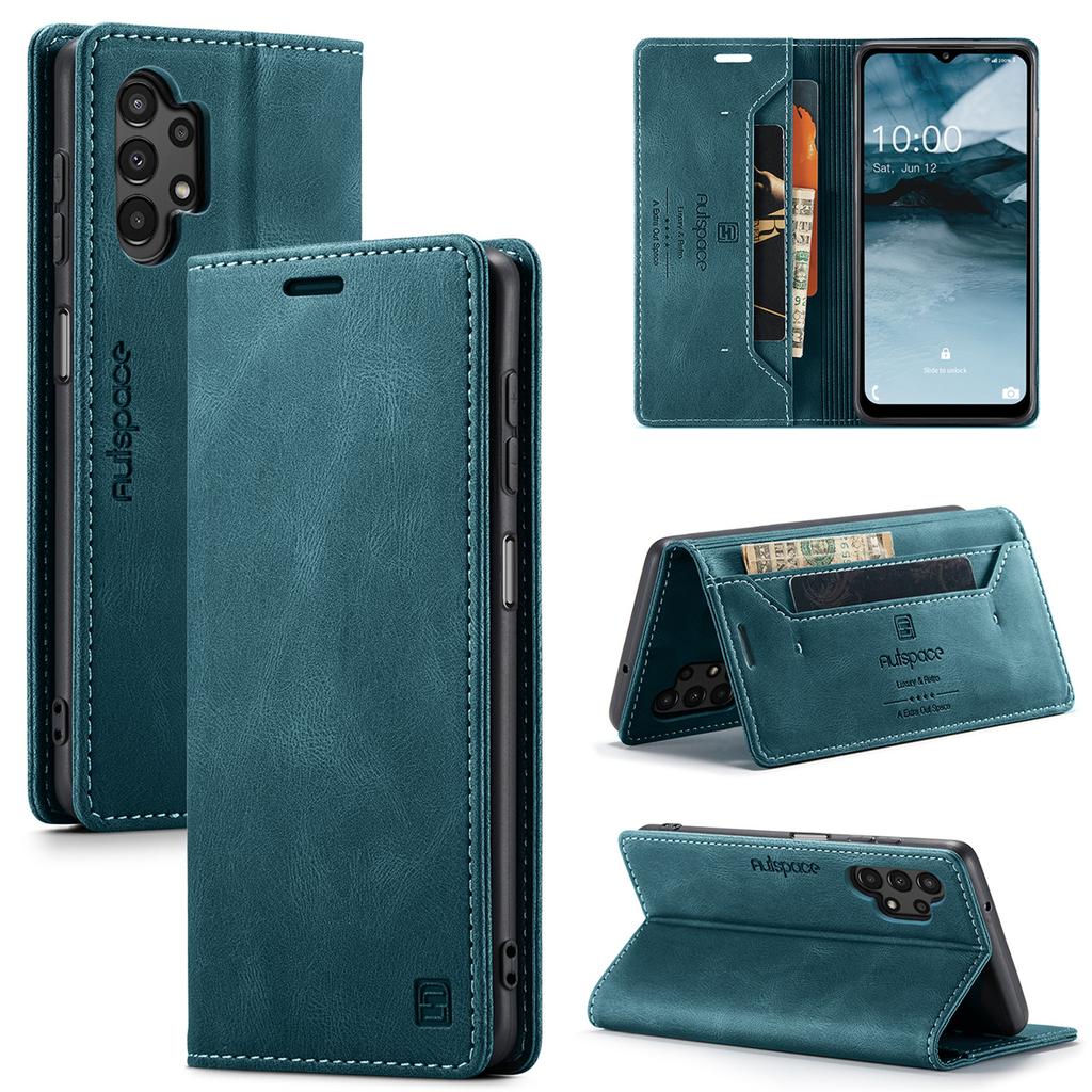 Premium Vintage Leather Wallet Case for Samsung Galaxy A14 4G/5G - RFID Protection Flip Cover with Card Slots, Shockproof Retro Style (4 Colors)