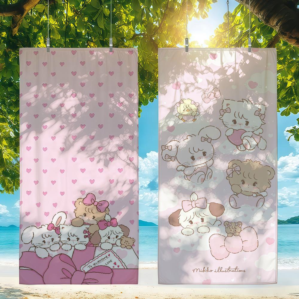 Cartoon mikko PINK CUTE Towel Quick Drying Beach Towels Are Suitable For Swimming Pools Camping Yoga And The Gym