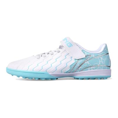 Li Ning Pohodlné Ležérní Protiskluzové Tlumení Nárazů Nízké Dětské Fotbalové Kopačky Dětské Fotbalové Kopačky Modré Bílé YKGU010-1
