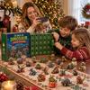 Christmas Holiday Gift Box Dinosaur Advent Calendar, 24Pcs Acrylic Ornament Set with Cute Ornaments Collection Dino Figures, Countdown Box,
