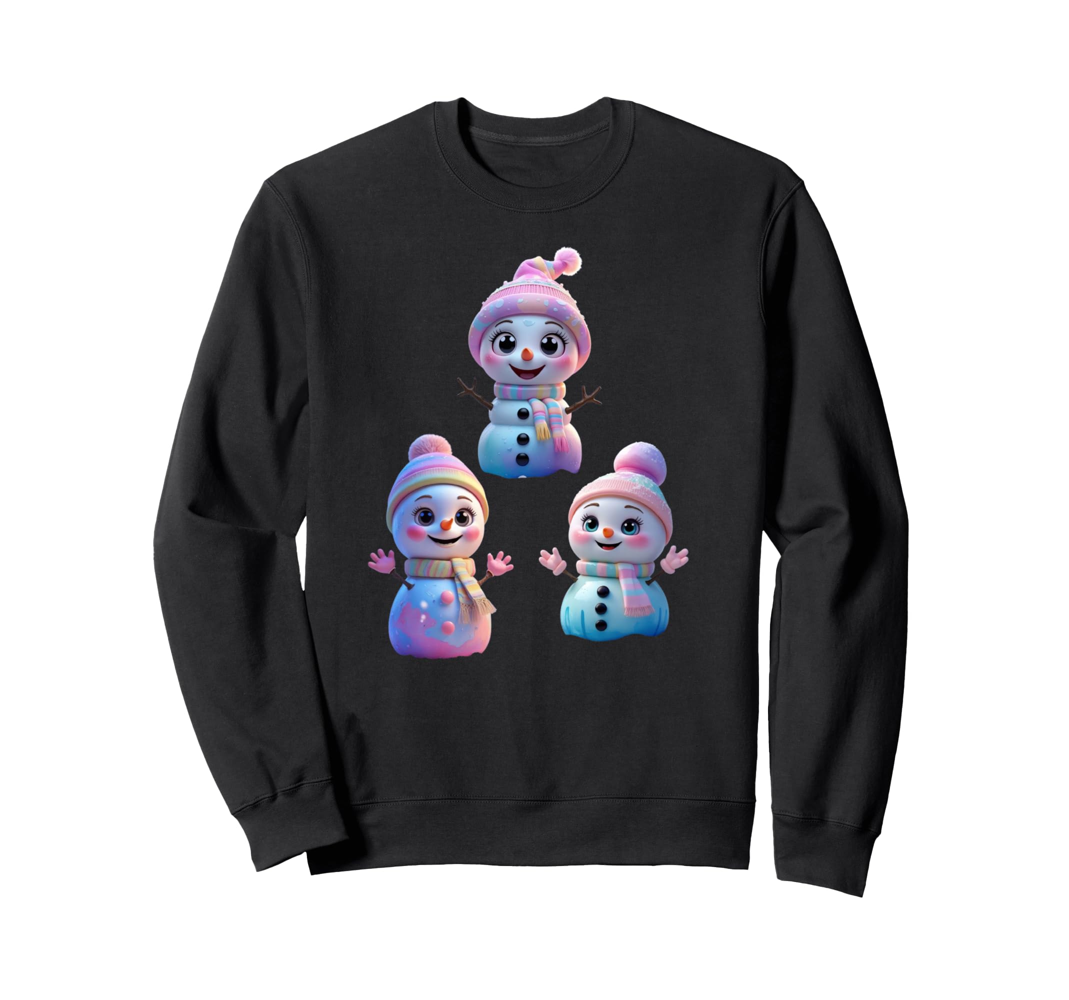 Cute Snowman Funny Unisex Design and Sweatshirt Men s Women s T-Shirt чёрный 6738₽