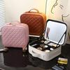 Women's Luxury Travel Cosmetic Bag with Mirror and Light