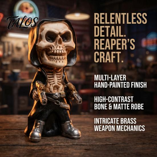 Halloween Skeleton Warrior Sculpture, Resin Art Soldier Figurine Statue Home Decor, Gunner Model Ornaments for Desktop Gaming Room Office Desk,