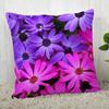 Purple Flower Pattern Decorative Pillowcase Car Sofa Square Cushion Pillowcase