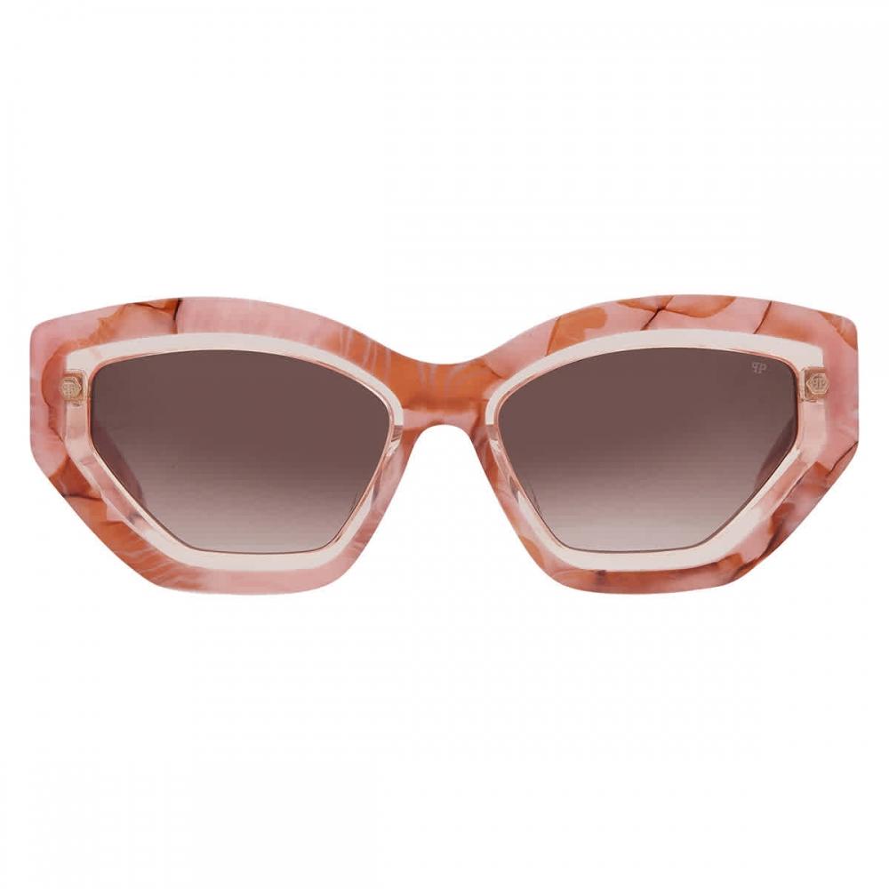Philipp Plein Brown Gradient Cat Eye Ladies Sunglasses Spp099m 06z8 55 Multi