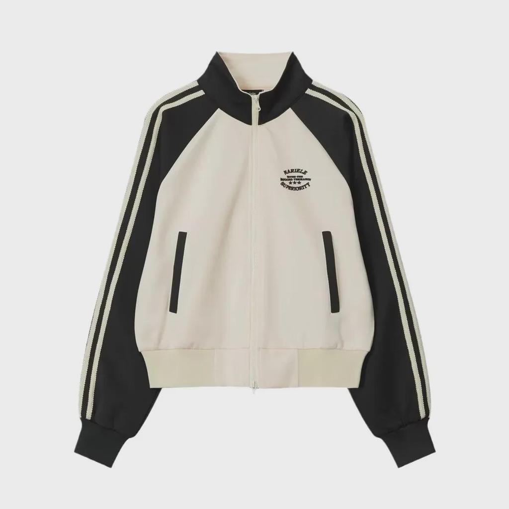 Giacca da donna slim fit retrò a righe con collo alla coreana - Cardigan corto stile college.