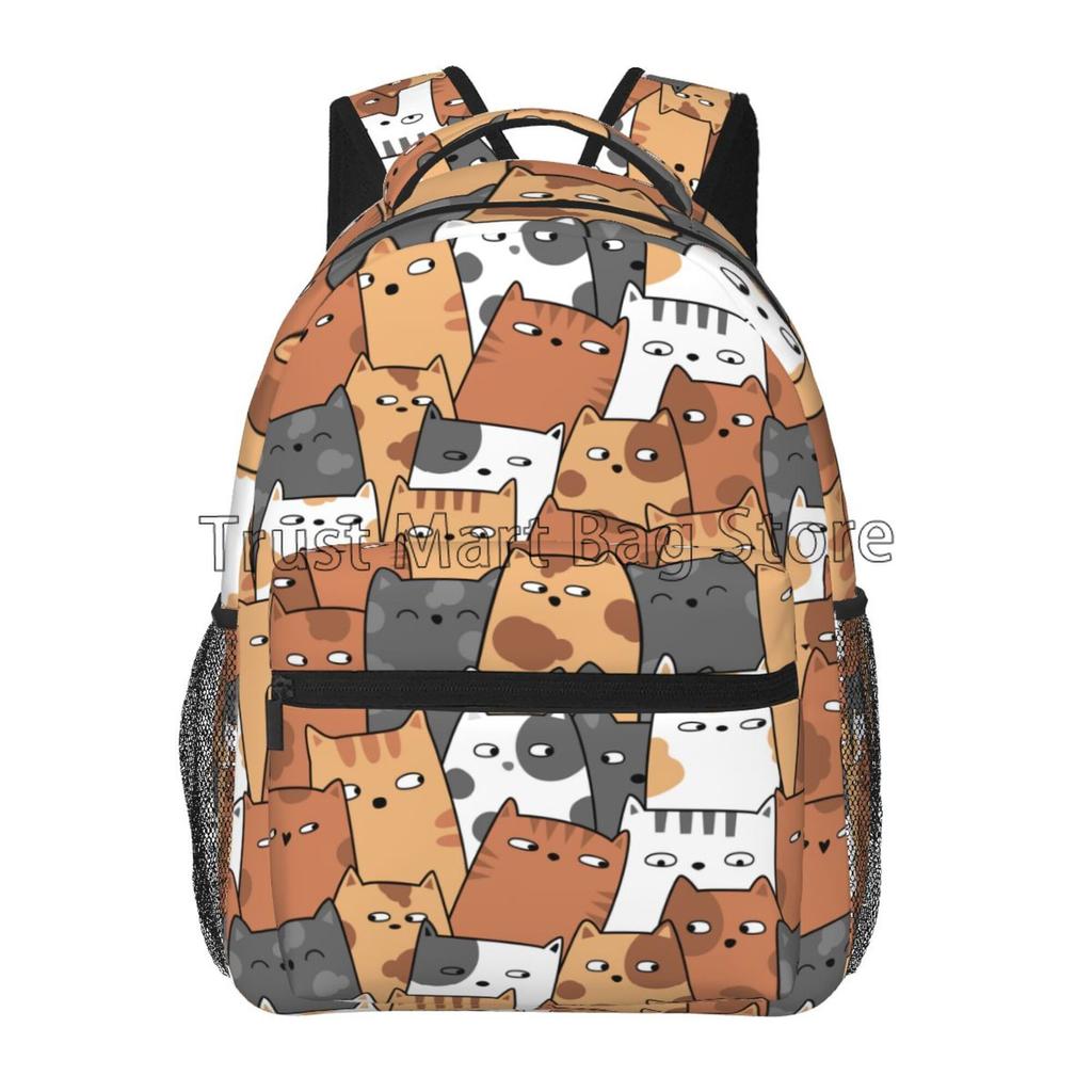 Anime Neko Atsume Women Backpack Cartoon Mochila for Girls Boys Travel Rucksack Cute Cat Printing Shoulder Bag for Teenages