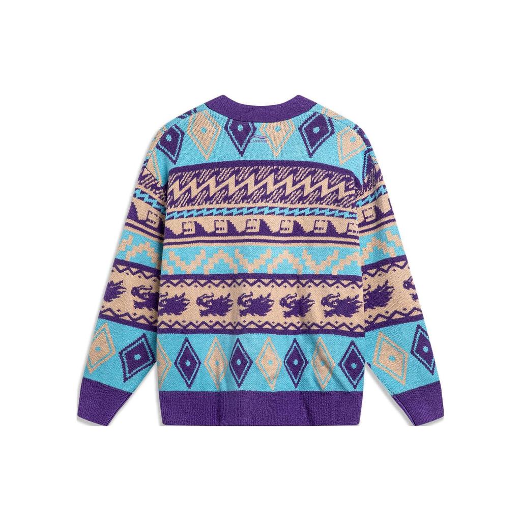 Li-Ning Men's Year of the Dragon Fair Isle Knit Cardigan AMBU021-3