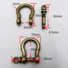 1piece Solid Brass Carabiner D Bow Staples Shackle Fob Key Ring Keychain Hook Screw Joint Connector Buckle