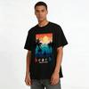 Romantic Beach Couple Coconut Tree Sunset Print Casual Vacation T-Shirt Pure Cotton T-shirt