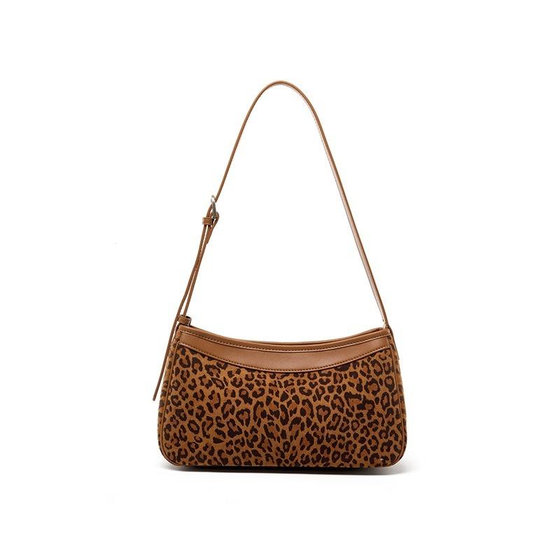 First Layer Cowhide Small Bag Design Sense Niche Women's Messenger Bag Leather Light Fashion Leopard Print Shoulder Bag