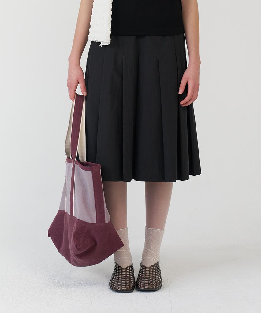 Pesto Cotton Pleated Skirt Black