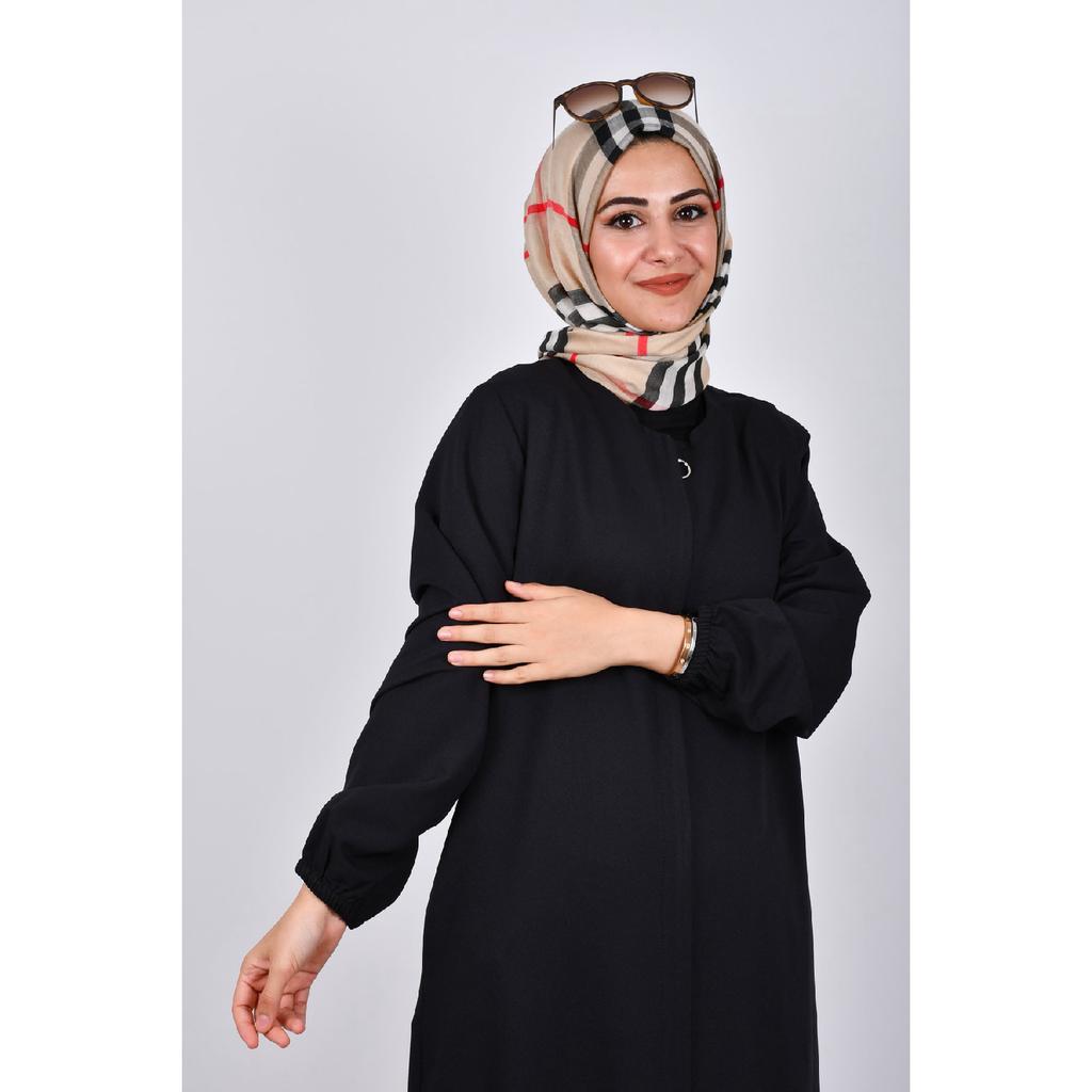 Abaya simplă zilnică de lungime întreagă, cu plăcuță ascunsă