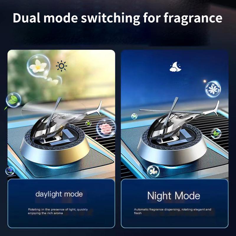 Car Mounted Perfume Solar Powered Rotating Aircraft Fragran Decoration Durable Fragran In the Car, High-end Car Acssories