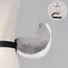 Plush Rabbit Ears Headband Tail Set Easter Costume Party Animal Themed Dress Up Accessory In White Black Camel Gray