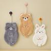 2Pcs Cartoon Hand Towel Handkerchief Kitchen Rag Coral Water Absorption Quick Drying Household Hanging Towel Children Thickened