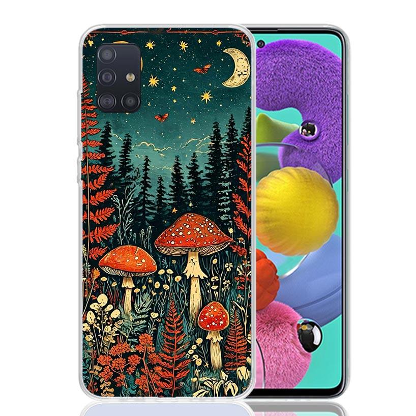Colorful Mushroom Phone Case for Samsung Galaxy A52 A51 A50S A12 A22 A32 A72 A10S A30S A31 A71 Note 20 Ultra 10 Plus S10 Galaxy