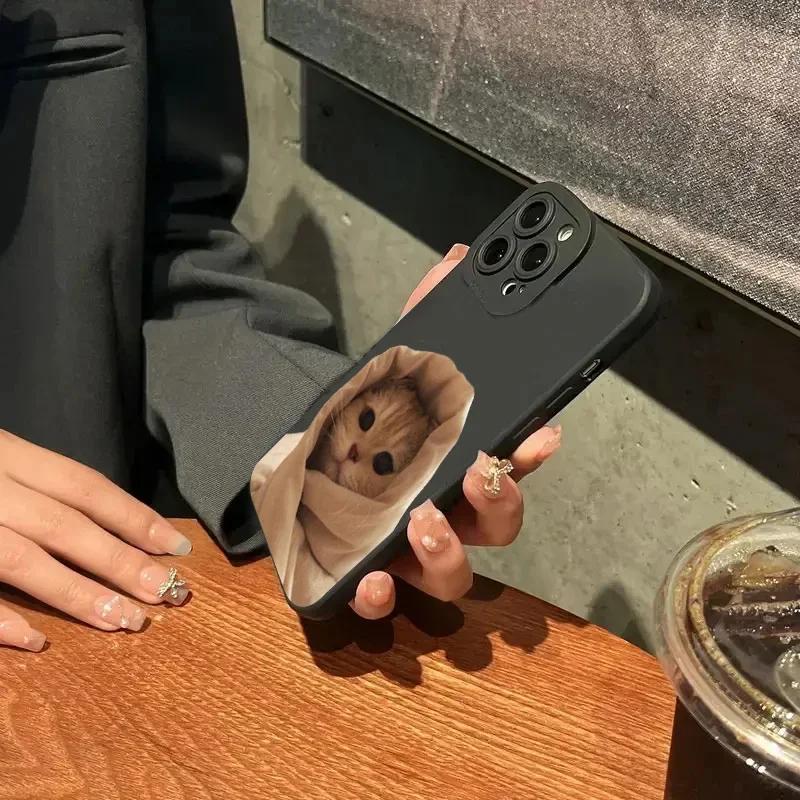 For iPhone 15 Pro Max Case Cartoon Fun Cat Pet Dog Phone Case For iPhone 16 14 13 12 11 13 Mini XS XR X 7 8 Plus Silicone Cover