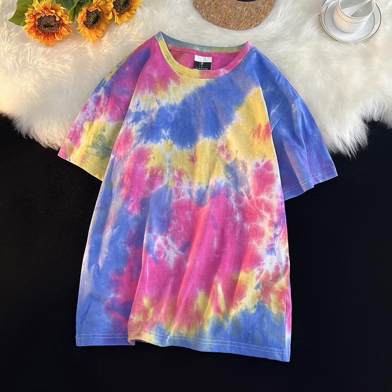 

Футболка с коротким рукавом и принтом Tie Dye, летняя футболка