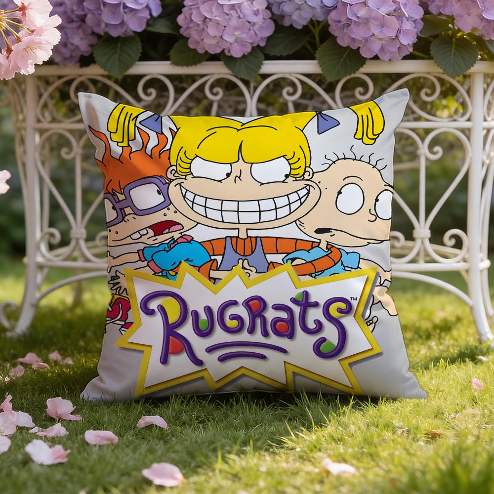 Anime cartoon R-Rugrats Cushion Cover Home & Car Dual-Scene Pillow Cover: Reversible for Premium Comfort