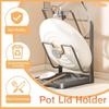 Multifunctional Kitchen Pot Lid Storage Rack with Removable Drip Tray Durable Kitchen Pot Lid Holder