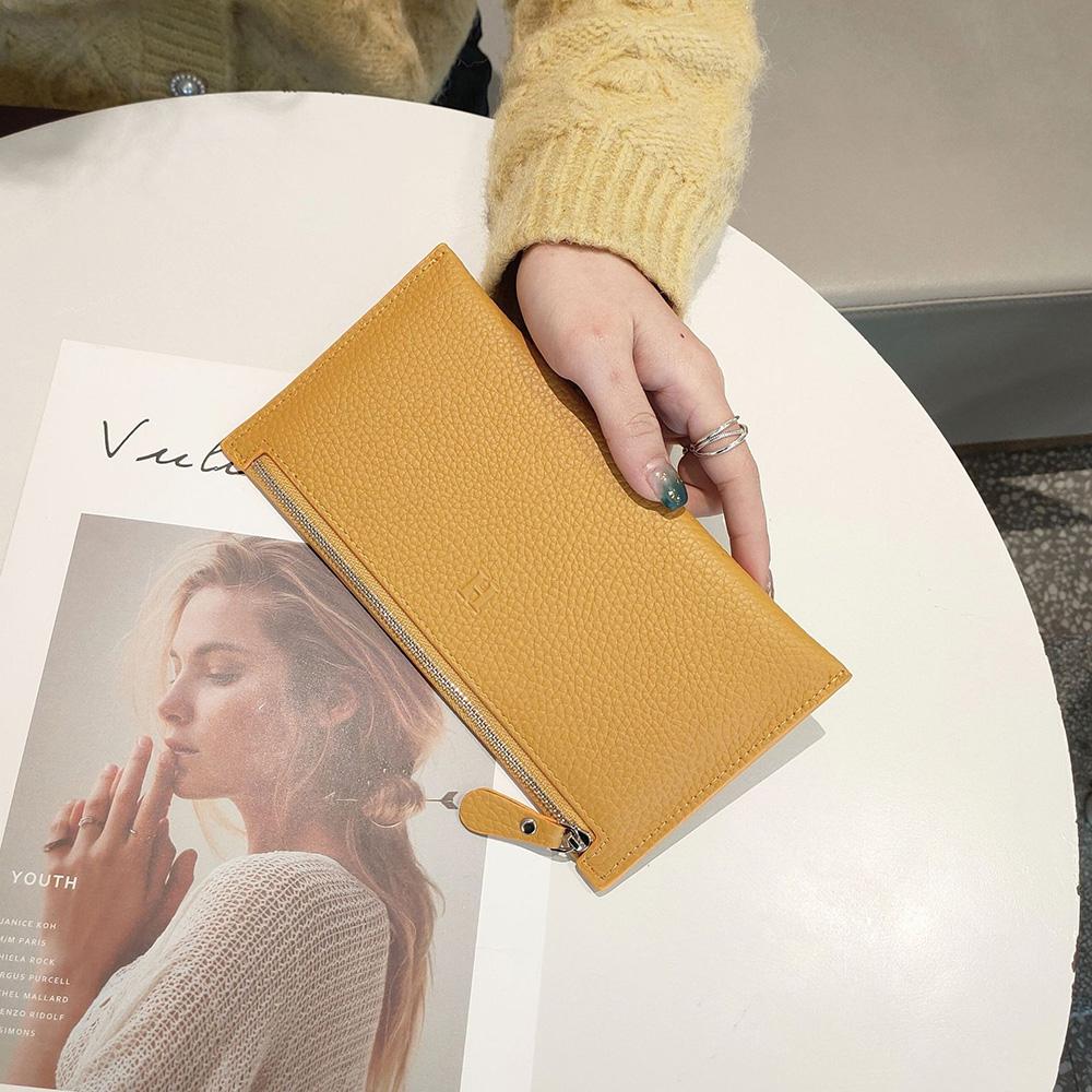 2024, portofele noi, din piele naturală, pentru femei, cu literă H, poșetă lungă din piele de vițel în relief, poșete ultra-subțiri pentru femei, cu fermoar, pochette pentru telefon