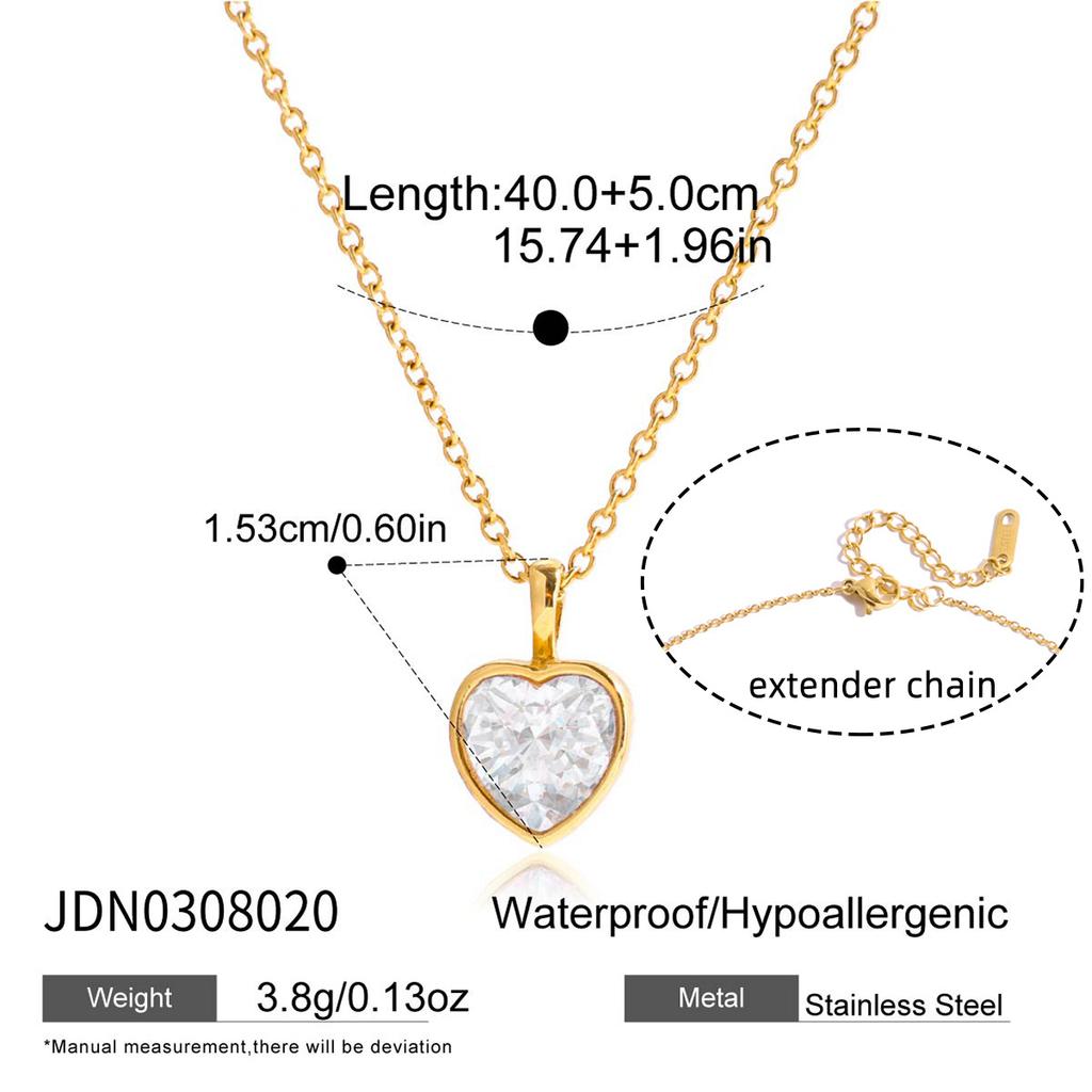 [Titanium Steel CZ Choker Necklace Light Luxury Elegant Fade Resistant Jewelry]