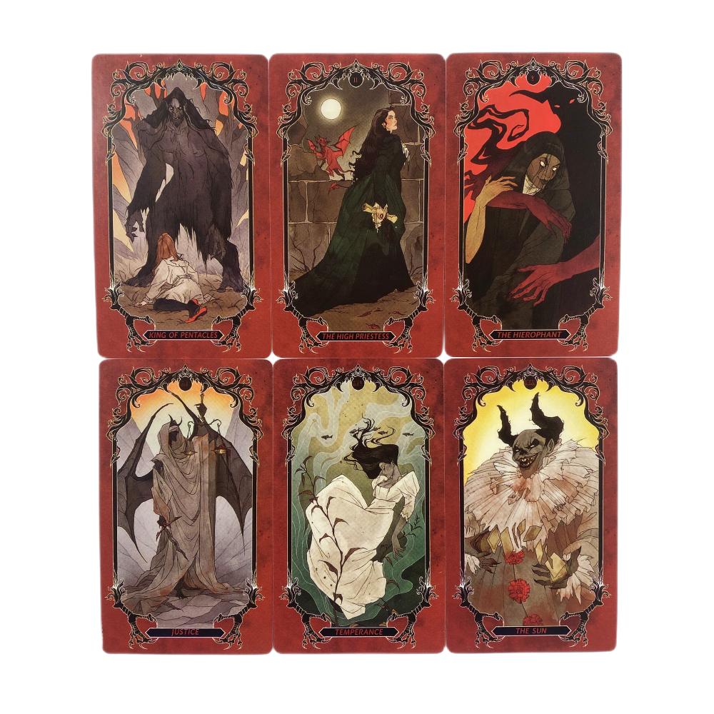 Horror Tarot Deck Card Game Full English Fortune Divination Tarot Cards For Beginner ,Suitable For Family Gathering Board Game