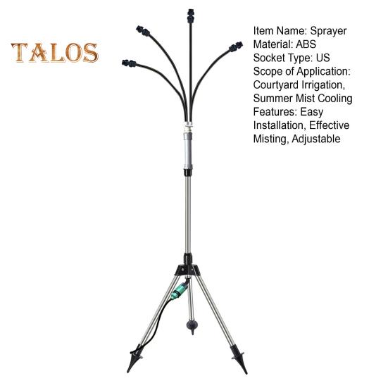 Standing Tripod Misters Easy Install Adjustable Stand Hose Sprayer Movable Standing Misting Cooling System for Outdoor Water Playing Courtyard