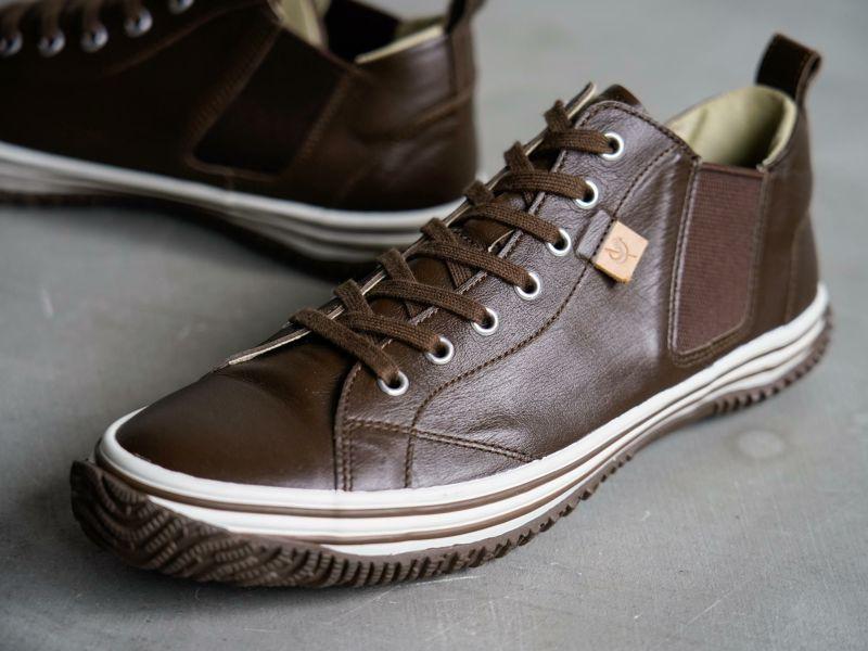 Spingle Handmade Kangaroo Leather Sneakers Spm-442 Dark Brown