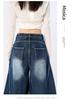 2025 Nieuwe Retro Blauwe Hoge Taille Afslankende Wijde Pijp Jeans voor Dames