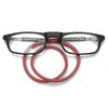 Reading Glasses High-grade Tr Magnetic Absorption Hanging Neck Funky Readers Glasses-2.5 Magnification-Red