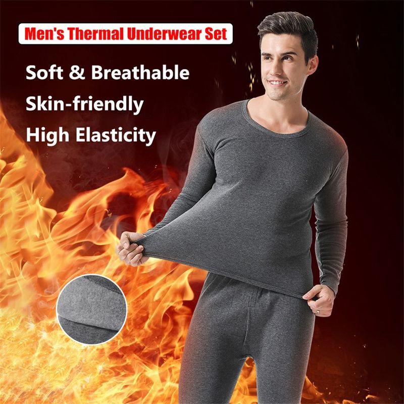 Weather Ultra Soft Fleece Lined Men's Long Johns Set Men's Thermal Underwear Set Top & Bottom Set Thermal Underwear for Men