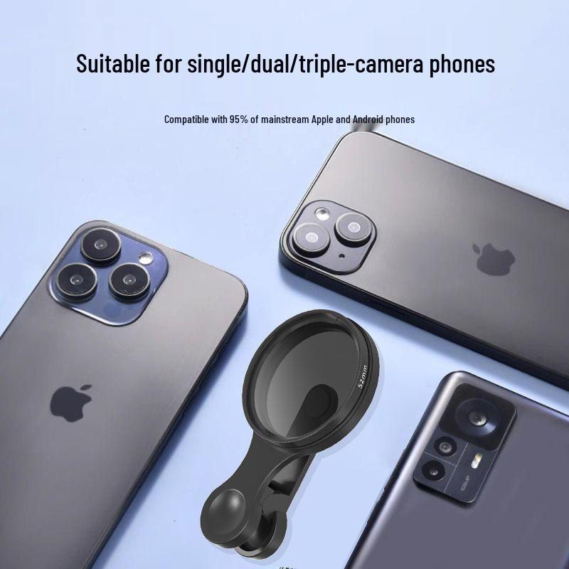 Mobile Phone 52MM Rotatable CPL Polarizing Lens Filter with Clip
