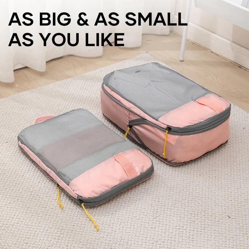 Packing Cubes Compression Portable Lightweight Travel Organizer Space-Saving Multi-Functional Home & Garden Storage For