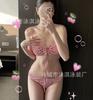 Japanese and Korean swimsuit sweet girl cute floral, tube top sexy hot girl pure desire bikini, split swimsuit woman