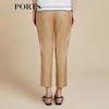 PORTS Women's Deer Velvet Brown Slim-Fit Ankle Pants