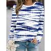 Fashion Women's Crew Neck Long Sleeve 3D Casual Color Printing Casual Long Sleeve T-Shirt