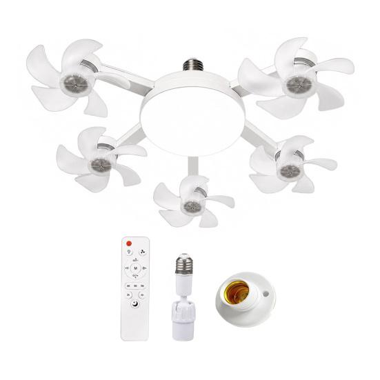 Ventilatore da Soffitto con Luce 3/4/5 Pale e Telecomando, 2-in-1 LED Silenzioso tipo Drone per Ventilazione Soggiorno, Pale Pieghevoli, 3 Velocità Dimmerabile, Attacco E27 per