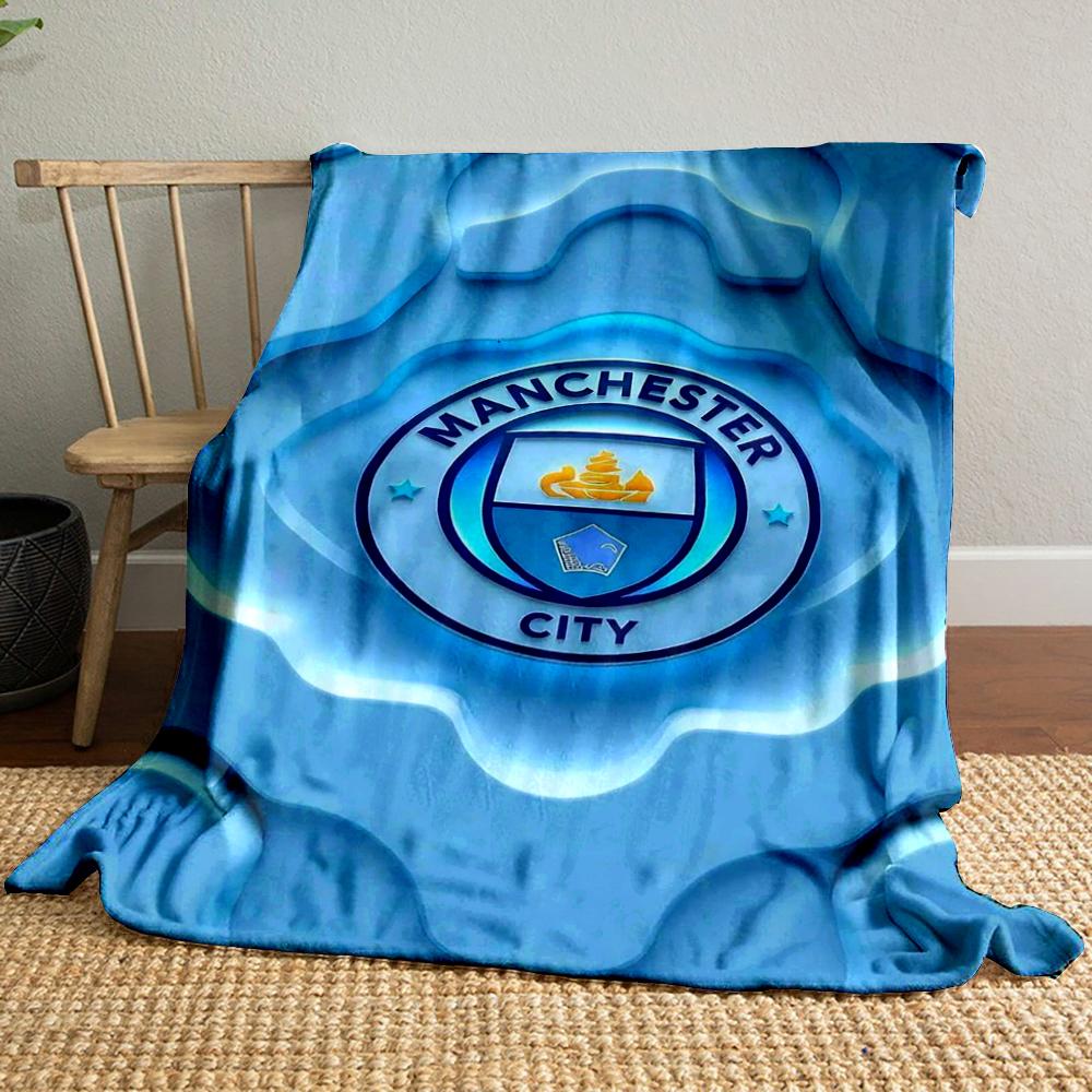 Manchester City Designed Flannel blanket for bedroom, living room, sofa, and nap