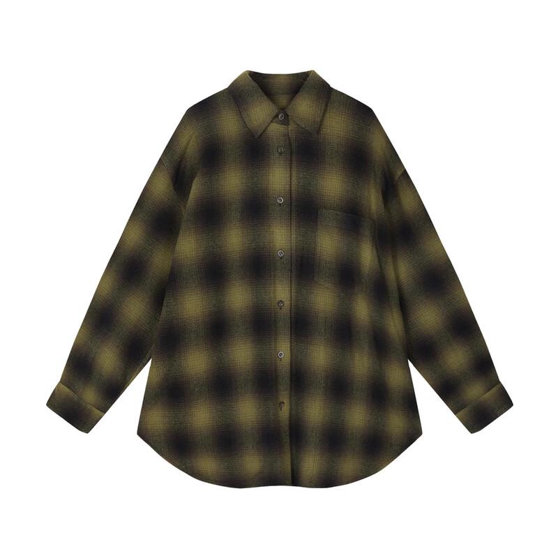 JNBY Plaid Wool Blend Long Coat